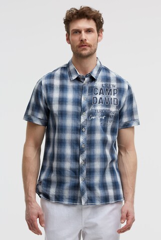 CAMP DAVID Regular fit Button Up Shirt in Blue: front