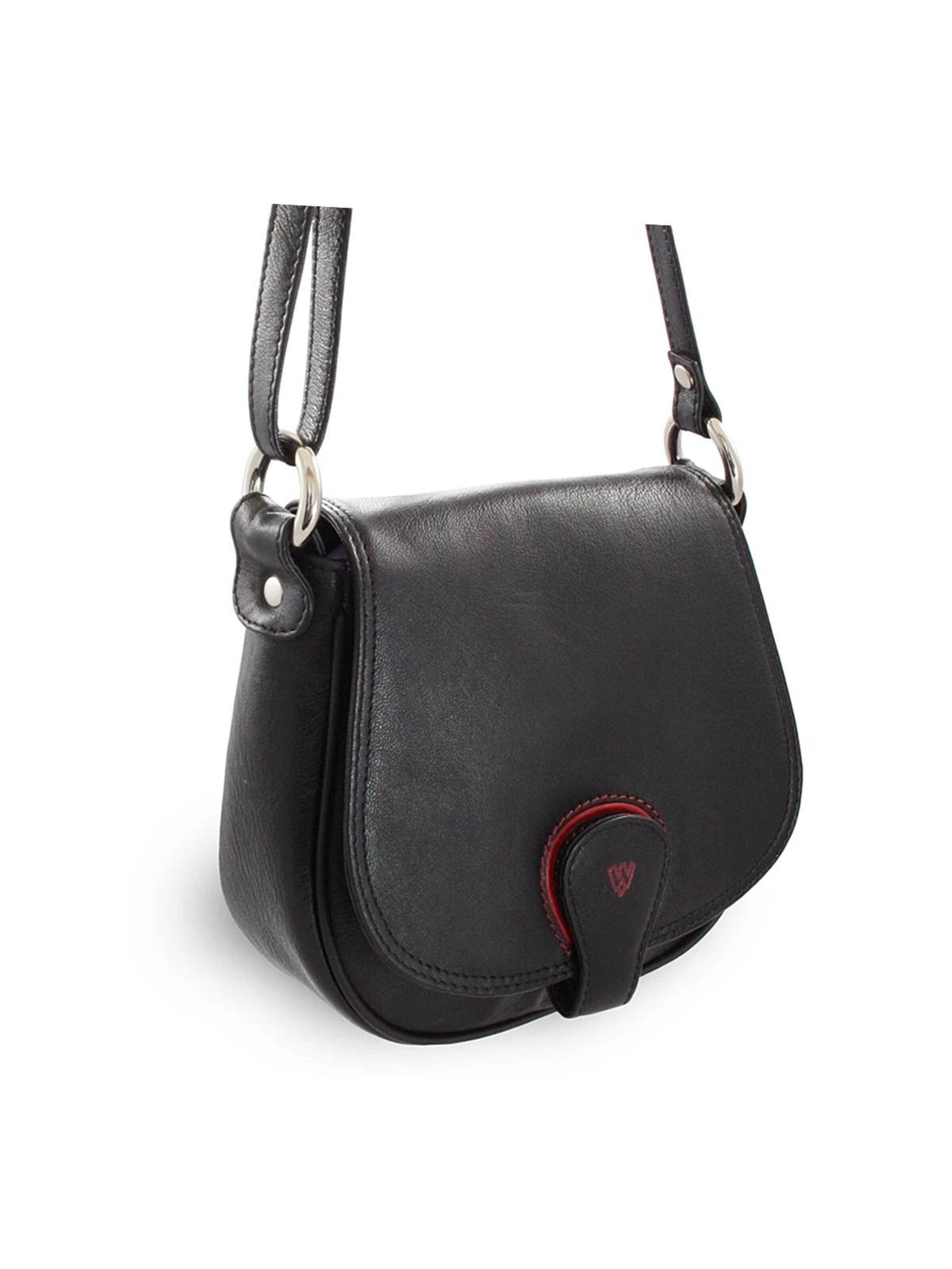 Arwel Taška přes rameno 'Černá dámská kožená crossbody kabelka s klopou' – černá