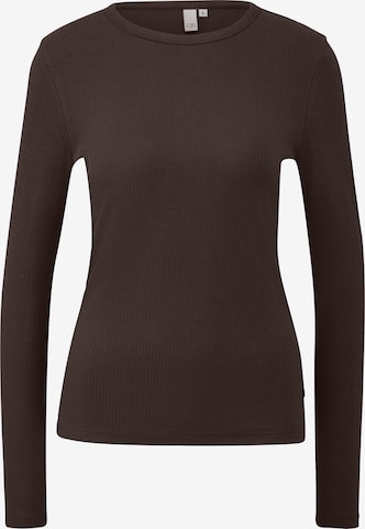 T-shirt QS en marron : devant