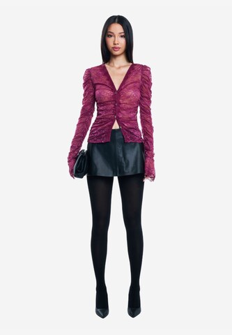 OW Collection Knit Cardigan 'Audrey' in Purple