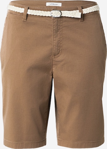 Loosefit Pantalon chino s.Oliver en marron : devant