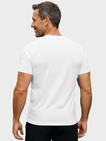 Line One Functioneel shirt 'Herren T-Shirt – T-Shape, Rundhals, Baumwolle' in Wit