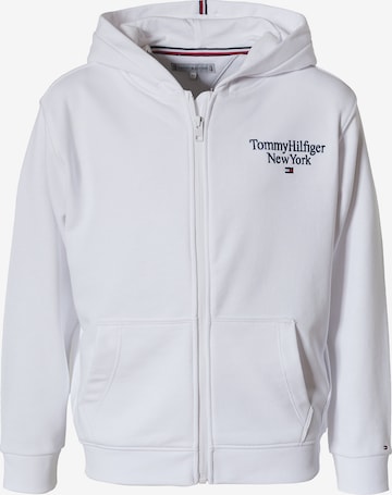 TOMMY HILFIGER - Sudadera con cremallera en blanco: frente