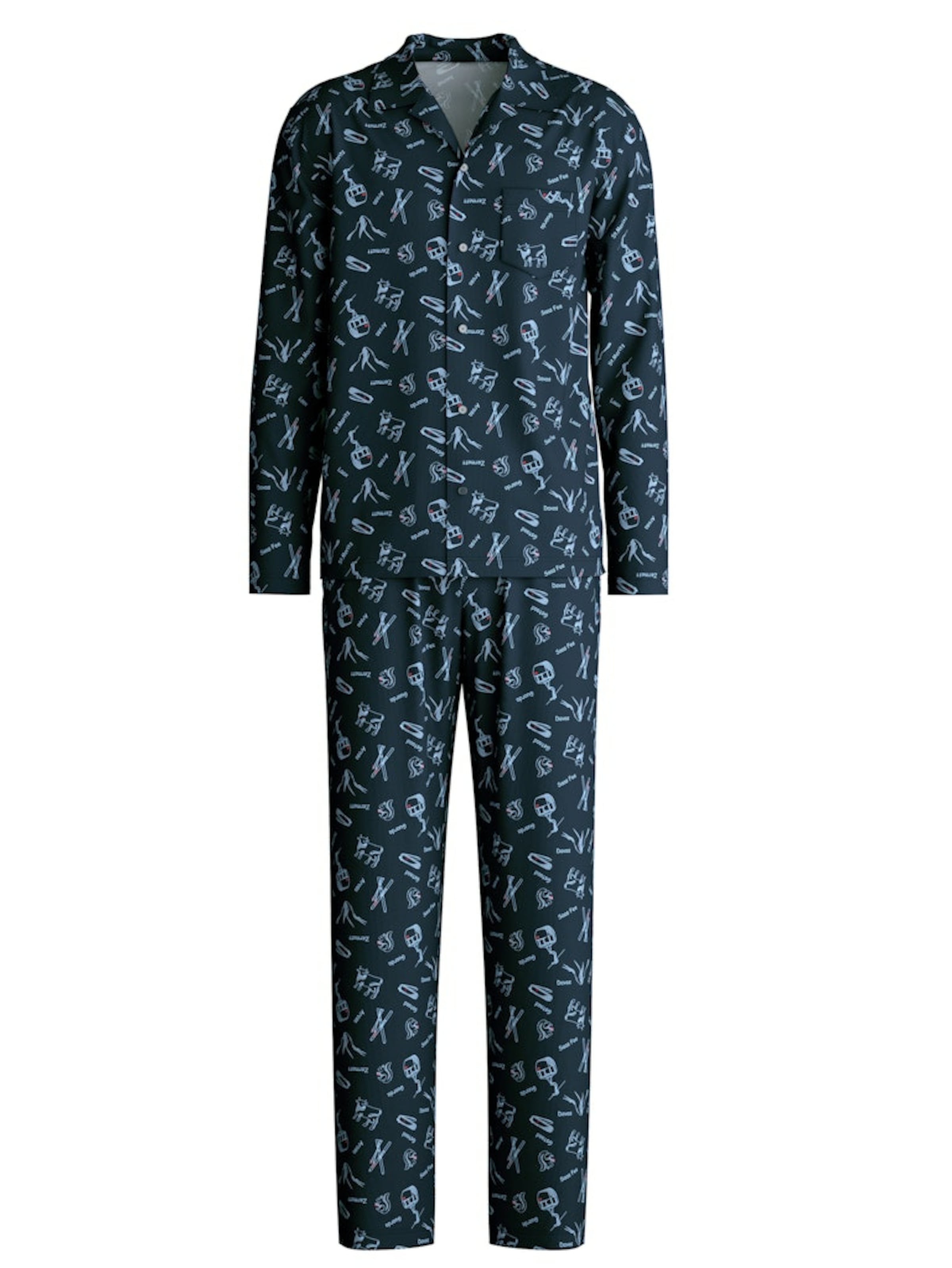 CALIDA Pyjama lang in Blauw: voorkant