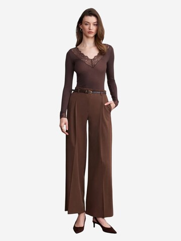 Dilvin Wide leg Broek 'Hose' in Bruin
