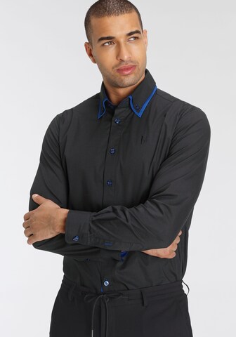 Bruno Banani Regular Fit Businesshemd in Schwarz