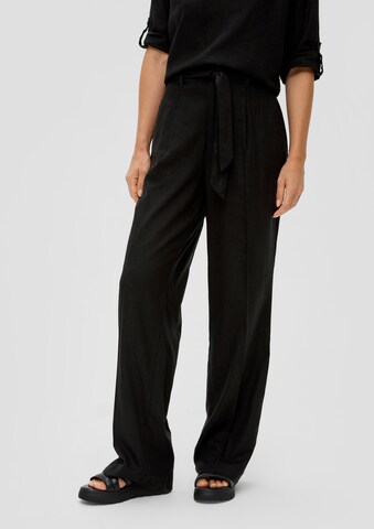 s.Oliver Wide leg Trousers in Black: front