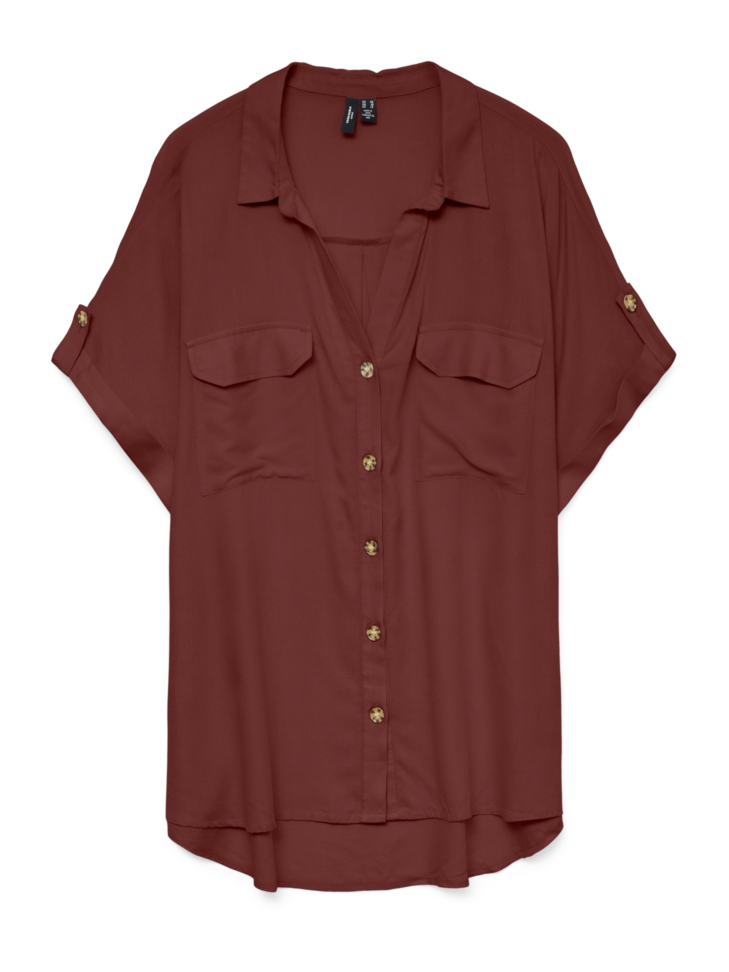 Vero Moda Curve Bluzka 'VMCBUMPY' w kolorze brązowy: przód