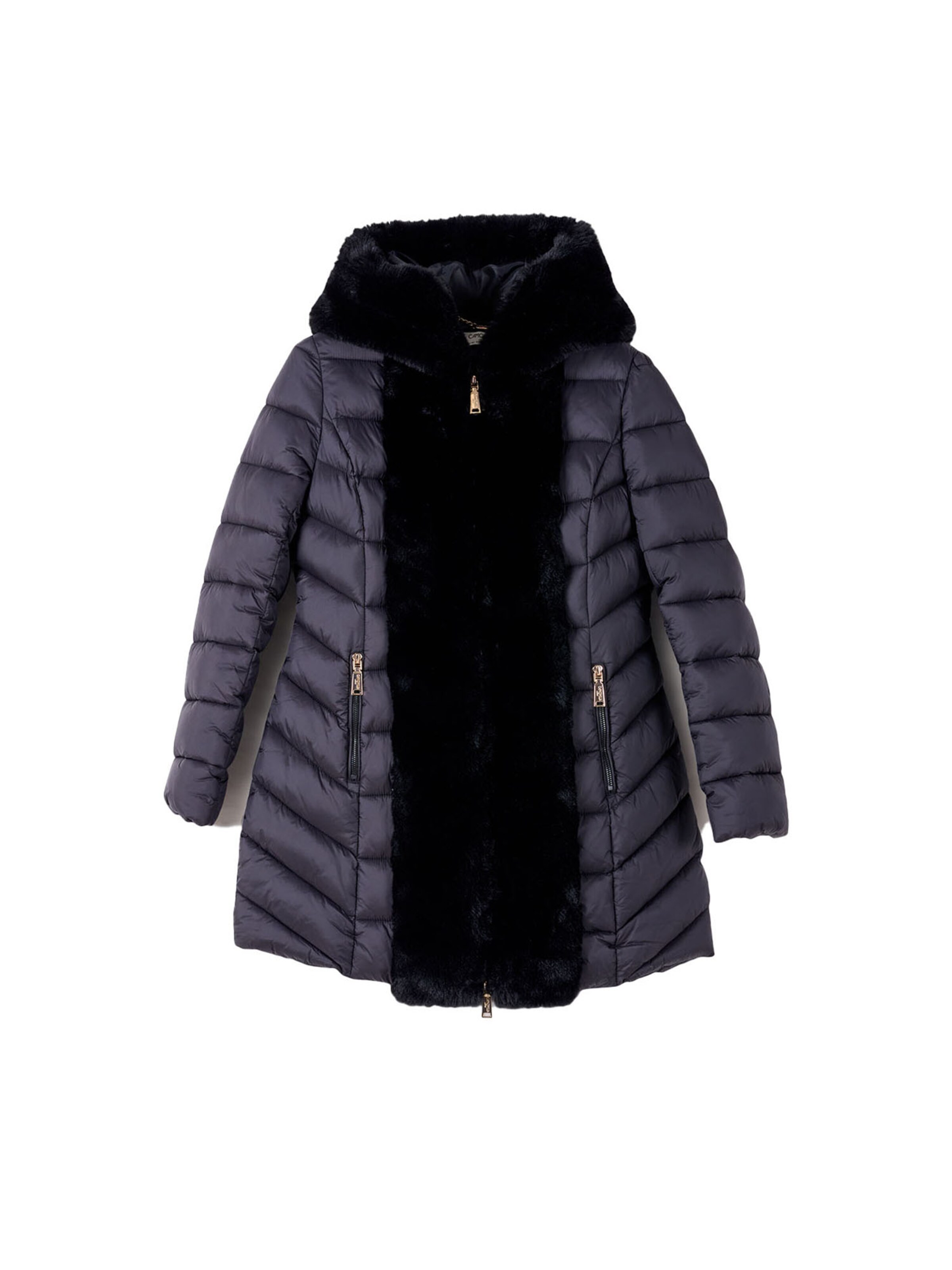 Manteau d’hiver 'PICA' Camomilla Italia en noir : devant