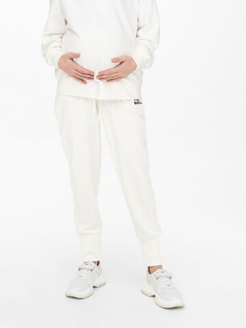 Only Maternity Regular Pants in White: front