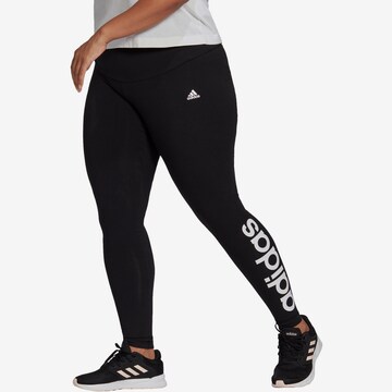 Skinny Pantalon de sport 'Essentials High-Waisted Logo ' ADIDAS SPORTSWEAR en noir : devant