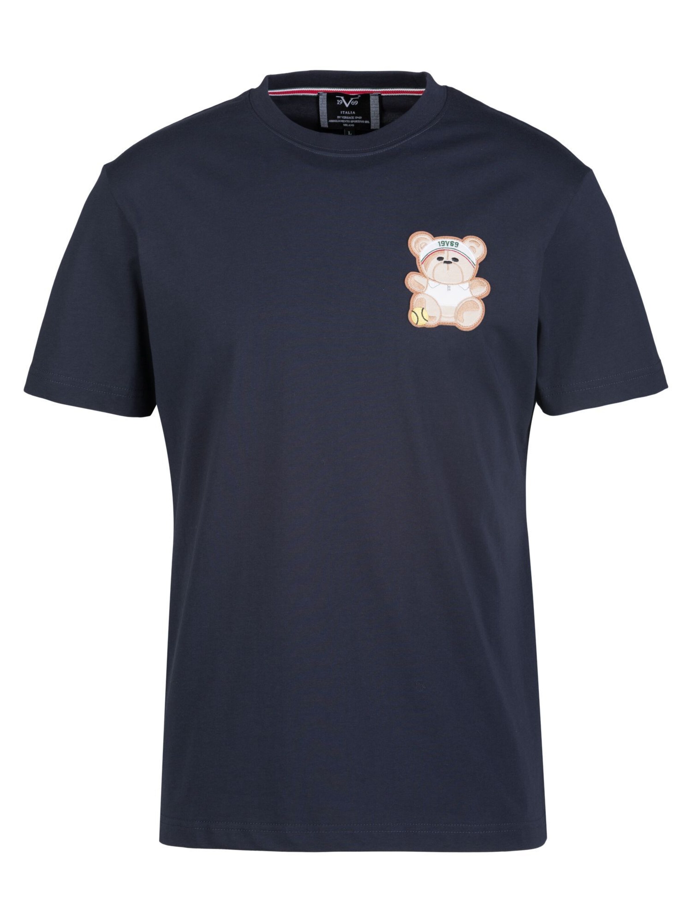 19V69 ITALIA Koszulka 'Rafael Teddy' w kolorze niebieski: przód