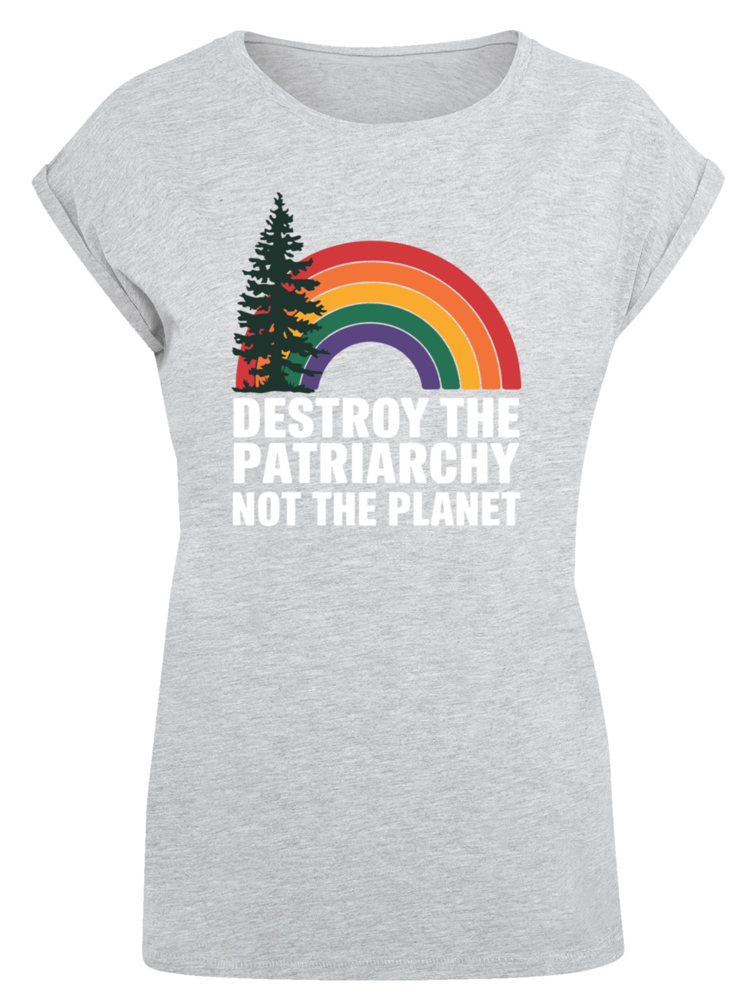 F4NT4STIC Shirt 'Internationaler Frauentag Feminismus und Umwelt' in Grey: front