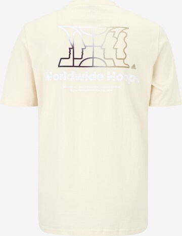 T-Shirt fonctionnel 'Worldwide Hoops Story Graphic' ADIDAS SPORTSWEAR en blanc