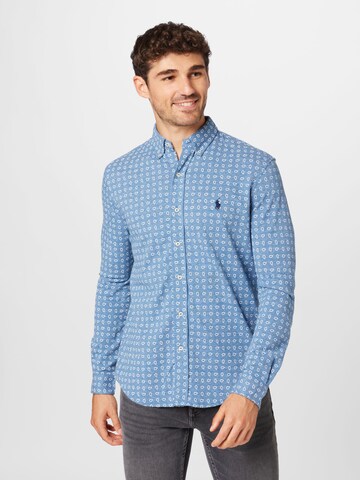 Coupe regular Chemise Polo Ralph Lauren en bleu : devant