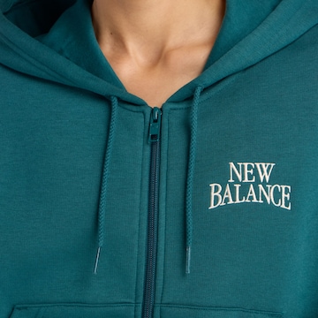Veste de survêtement 'Trackside Fleece Full Zip' new balance en vert