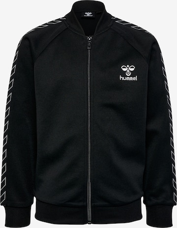 Hummel Athletic Zip-Up Hoodie in Black: front