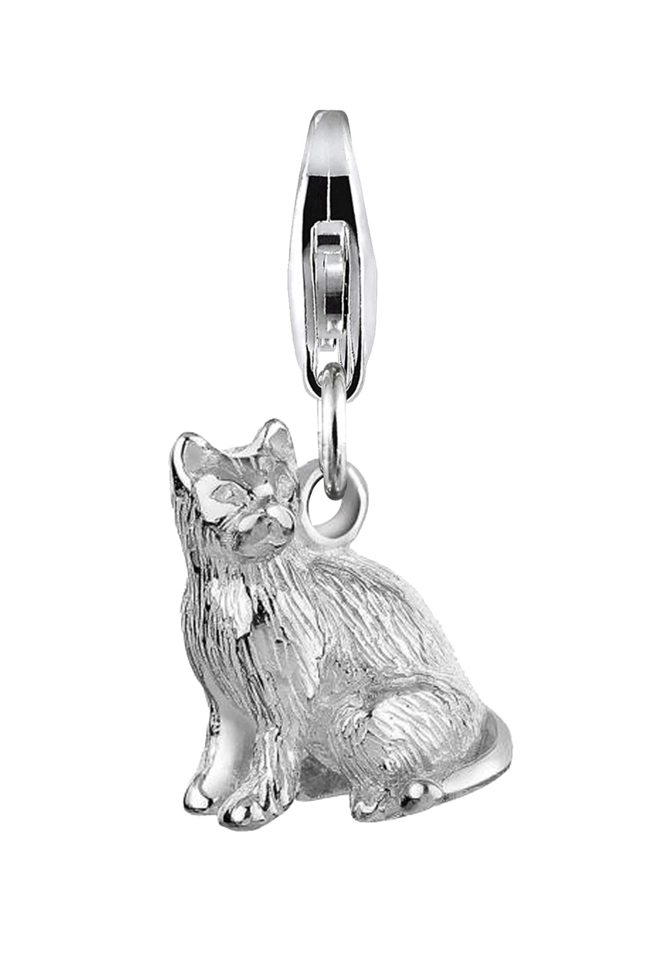 Nenalina Anhänger 'Katze' in Silber: Vorderseite