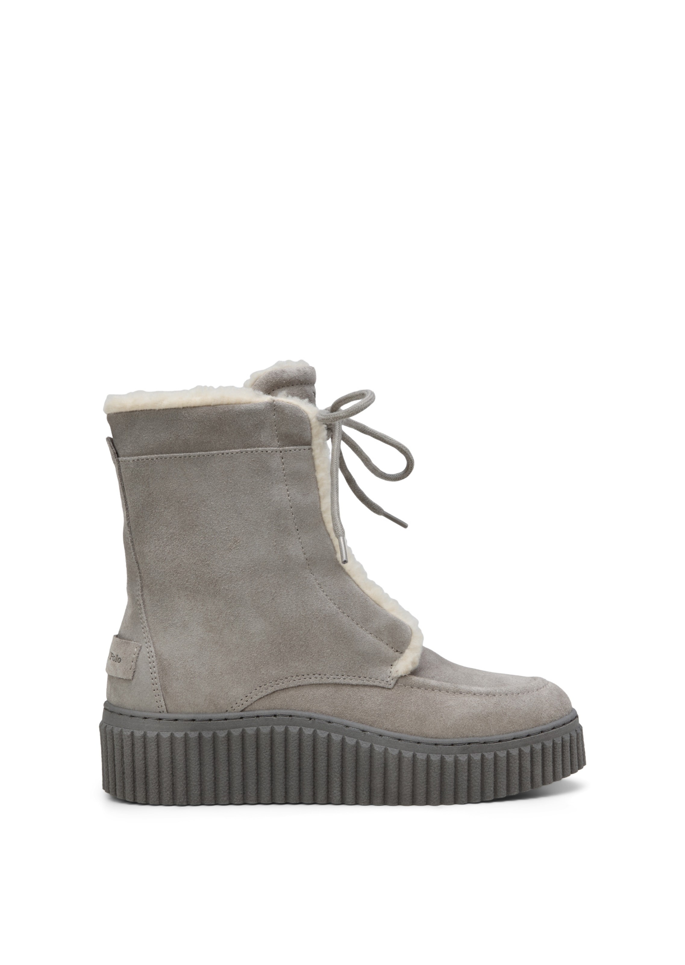 Marc O'Polo Lace-up boot 'Model Bianca' in Grey