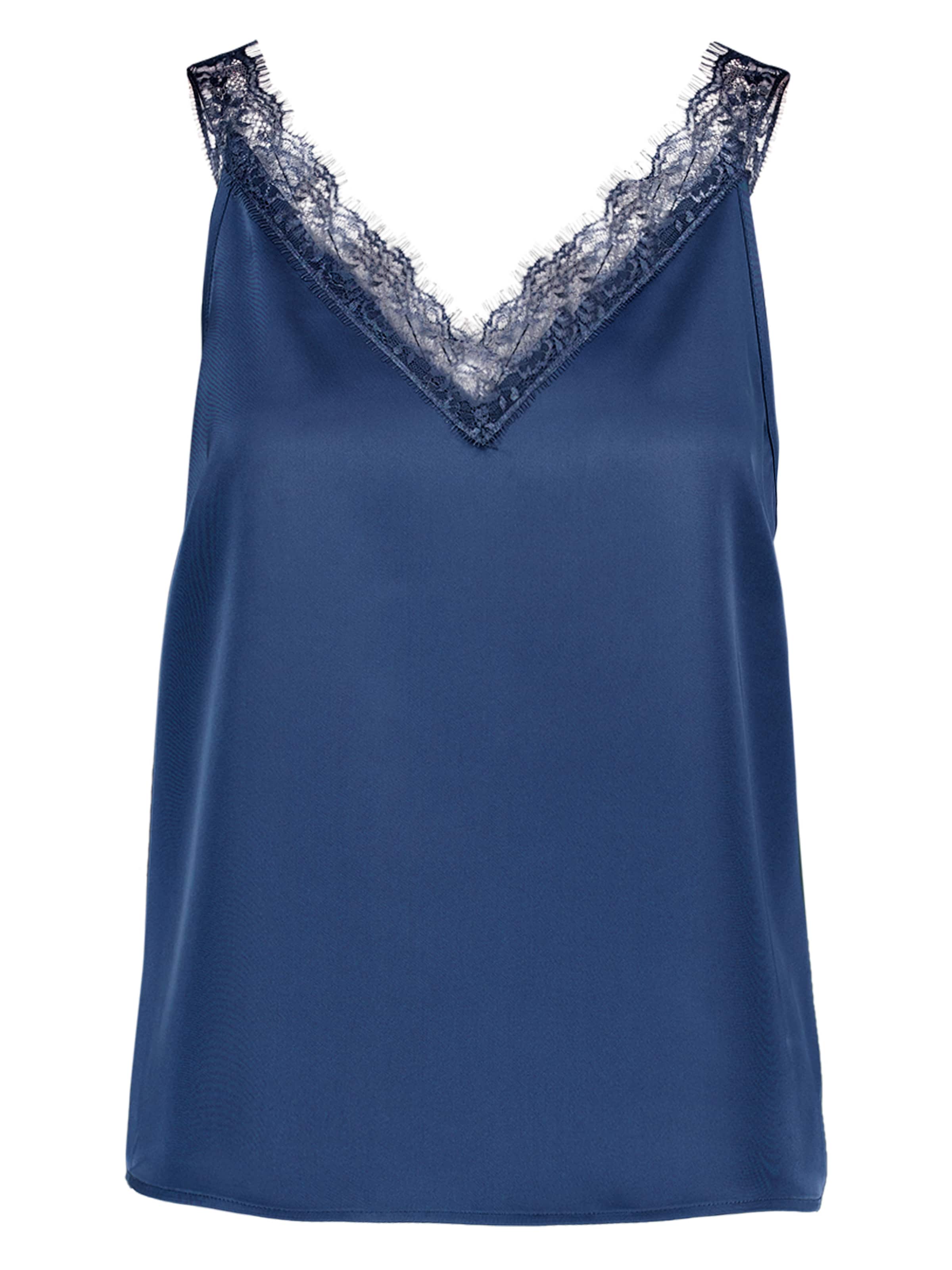 zero Basic-Top mit V-Ausschnitt in Blau: Vorderseite