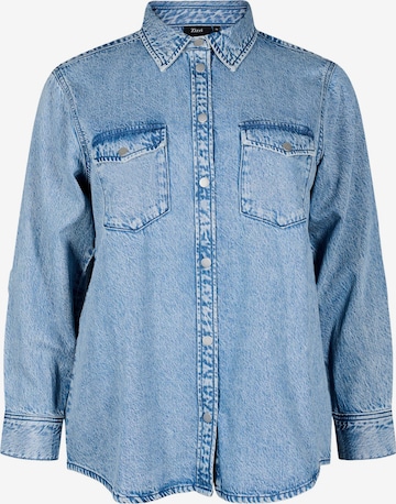 Camicia da donna 'CADAMI' di Zizzi in blu: frontale