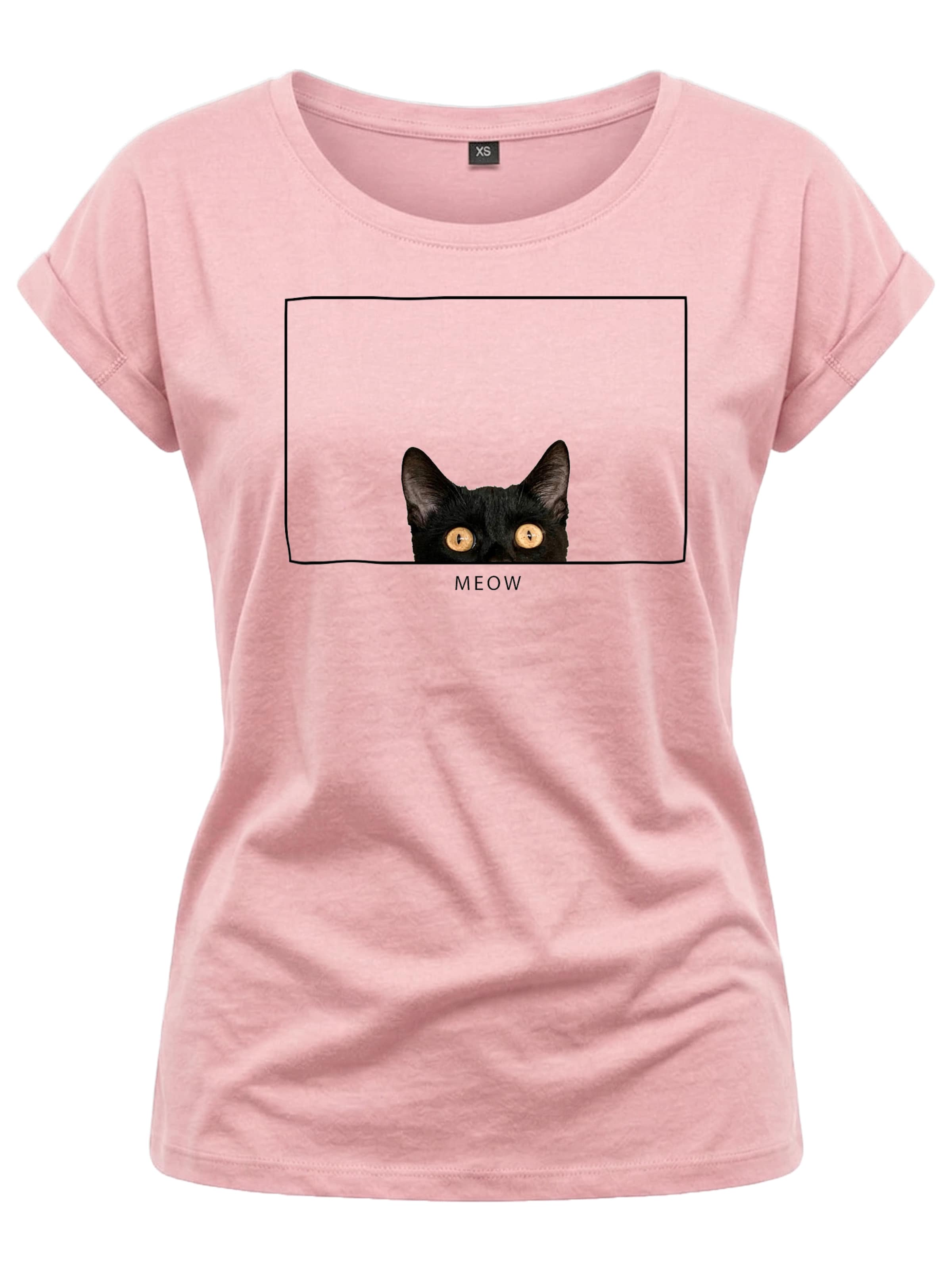 MAKAYA Shirt 'Cat Frame' in Pink: front