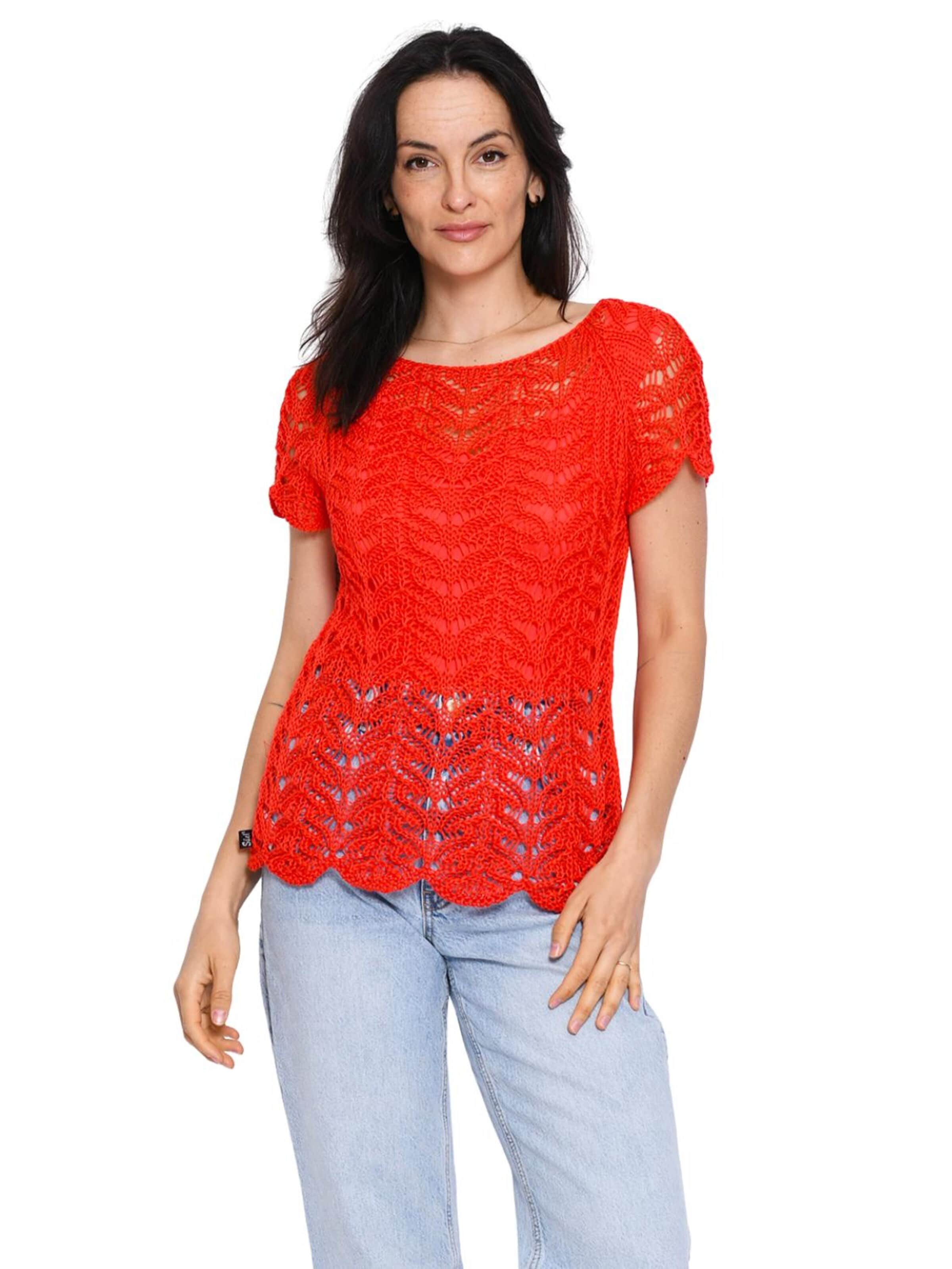 Süel knitwear - Top de punto 'Twin Lace' en rojo