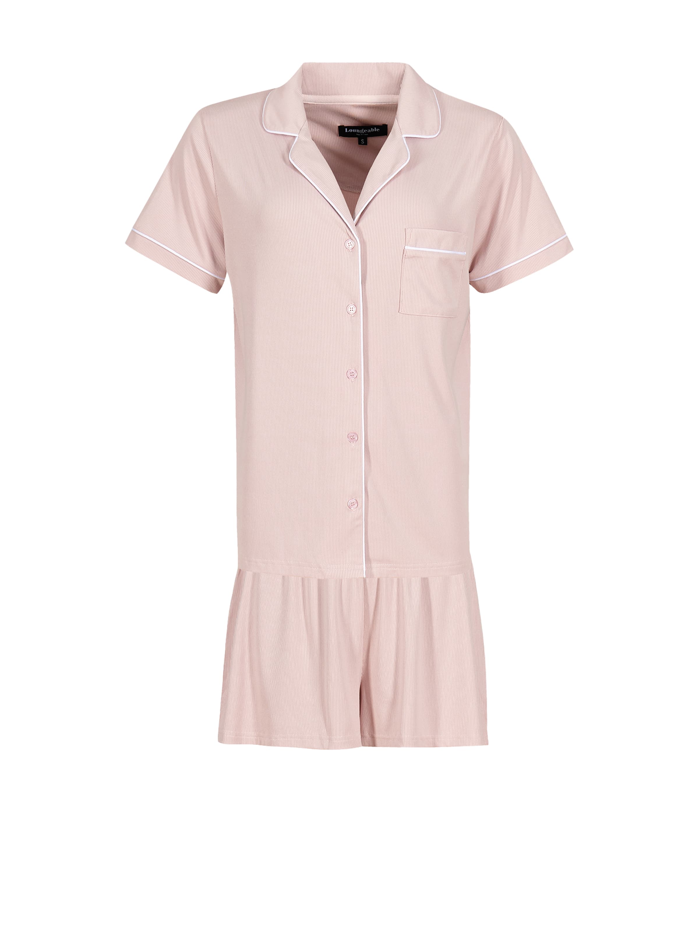 Loungeable Short Pajama Set in Pink: front