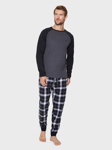 Threadbare Pyjama 'Hamilton' in Grau: predná strana