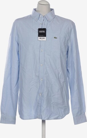 LACOSTE Button Up Shirt in M in Blue: front
