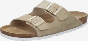 ROHDE Pantolette 'Pantolette Damen 5590 02 Velourleder in beige' in Beige: Vorderseite