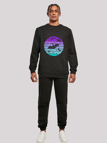 F4NT4STIC Sweatshirt 'Retro Alien Weltraum Sonnenuntergang' in Schwarz
