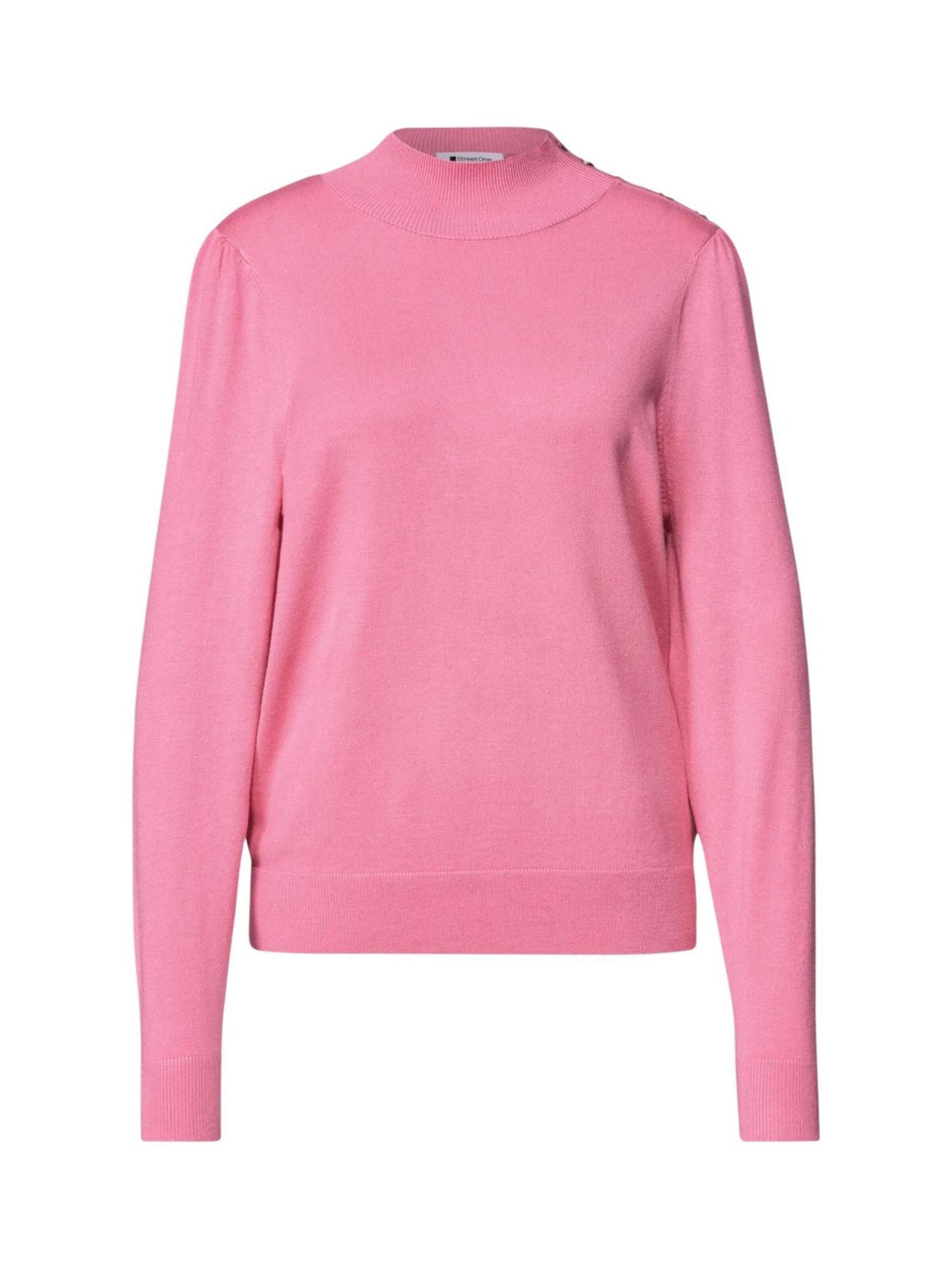 Pullover 'feminine sweater_button detail 304052' di STREET ONE in rosa: frontale