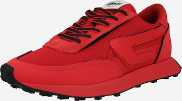 DIESEL حذاء رياضي بلا رقبة 'RACER' بلون أحمر: الأمام