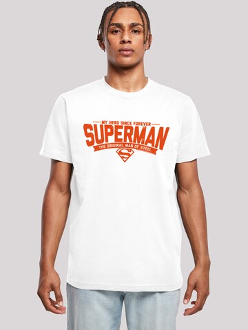 F4NT4STIC Shirt 'DC Comics Superman My Hero' in Wit: voorkant