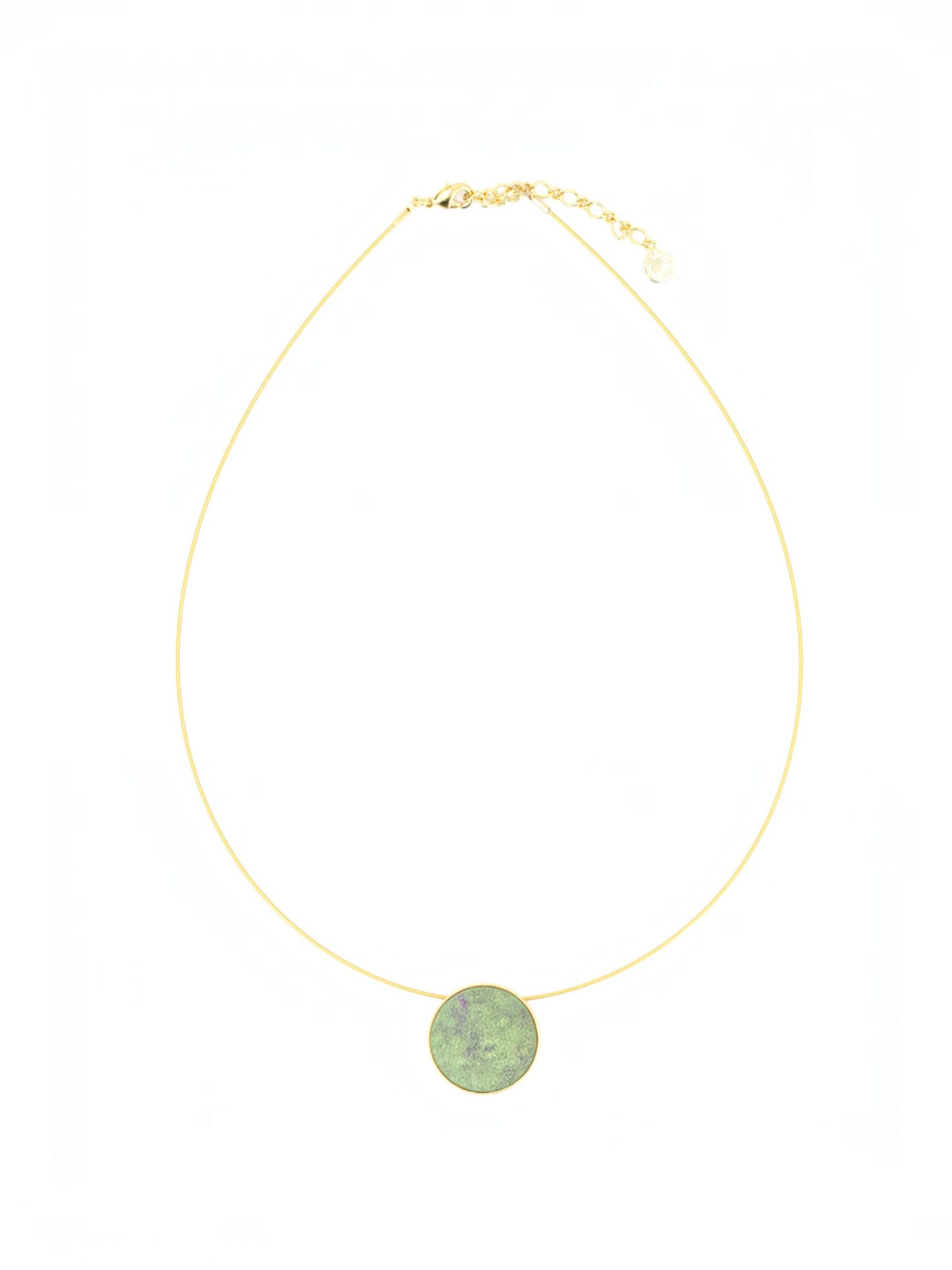 Sergio Engel Kette 'Patina Kette 04 Minimalistische vergoldete Seil-Kette mit farbigem Anhänger'‌‌‌‌‌‌‌‌ in 38 - 43 cm in mint, Produktansicht