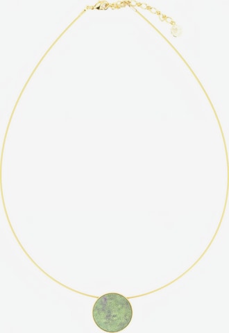 Sergio EngelLančić 'Patina Kette 04 Minimalistische vergoldete Seil-Kette mit farbigem Anhänger' - zelena boja: prednji dio