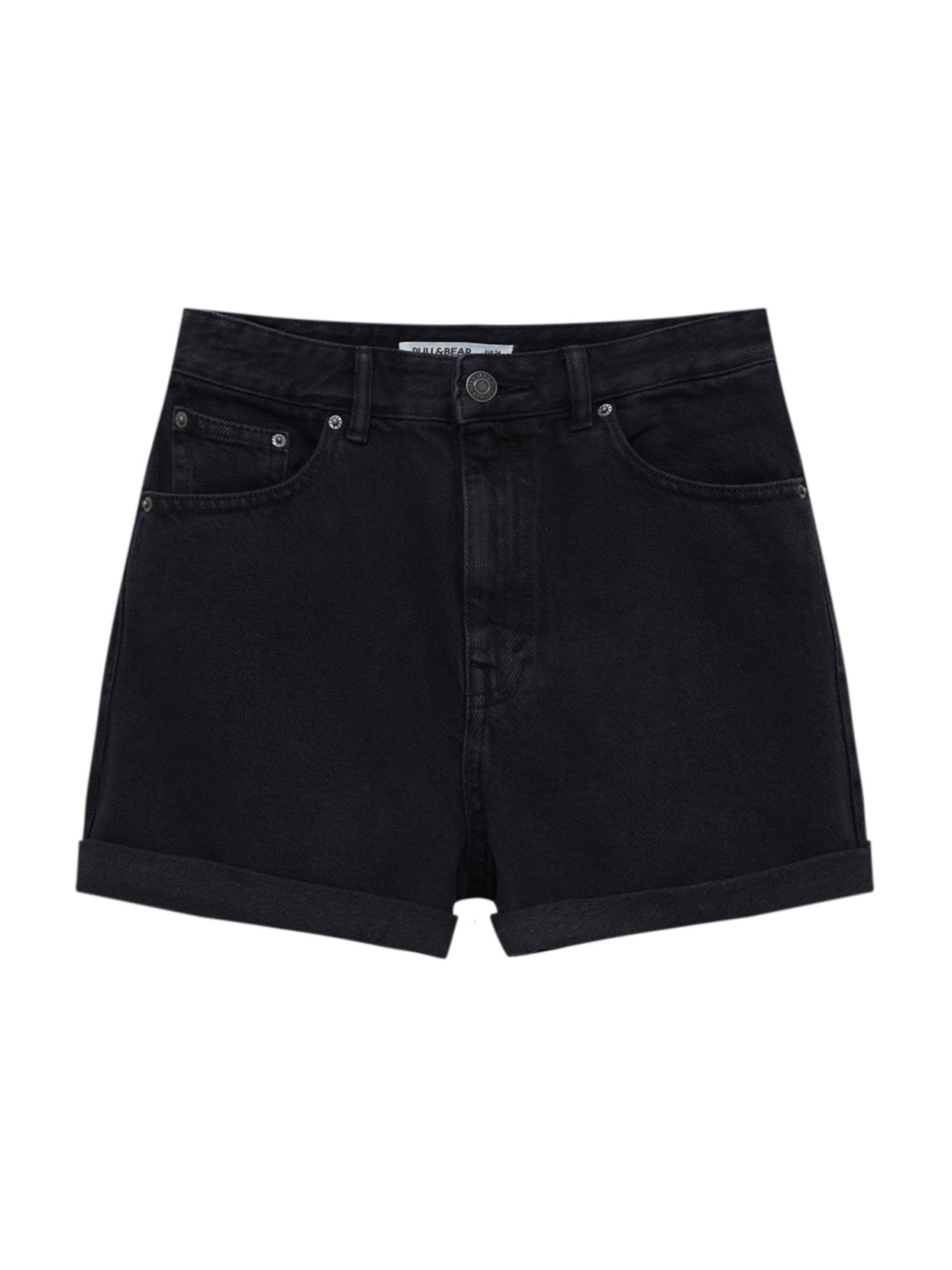 Pull&Bear Regular Shorts in Schwarz: Vorderseite