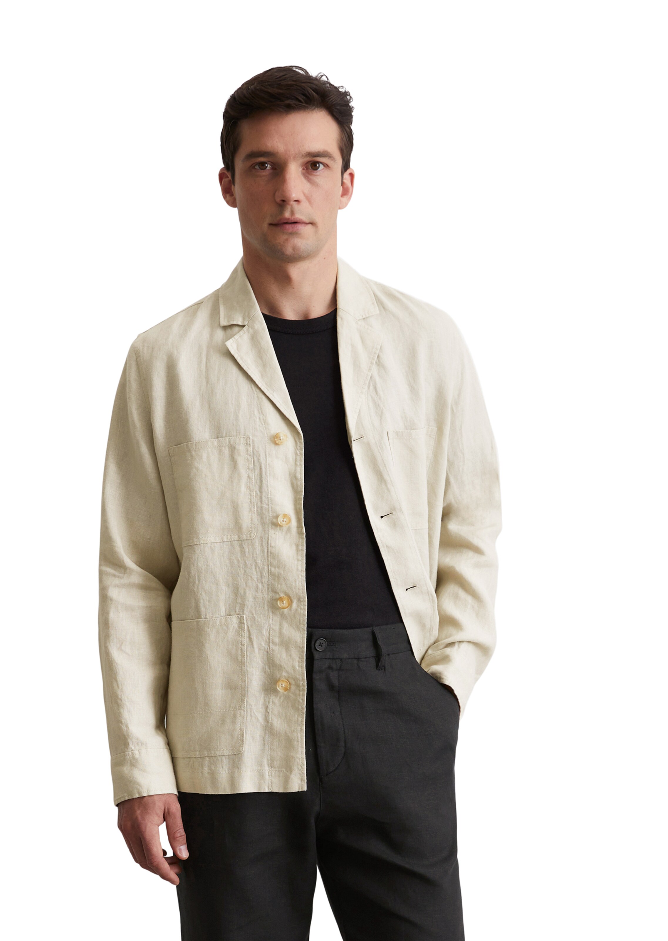Marc O'Polo Comfort Fit Hemd in Beige: Vorderseite