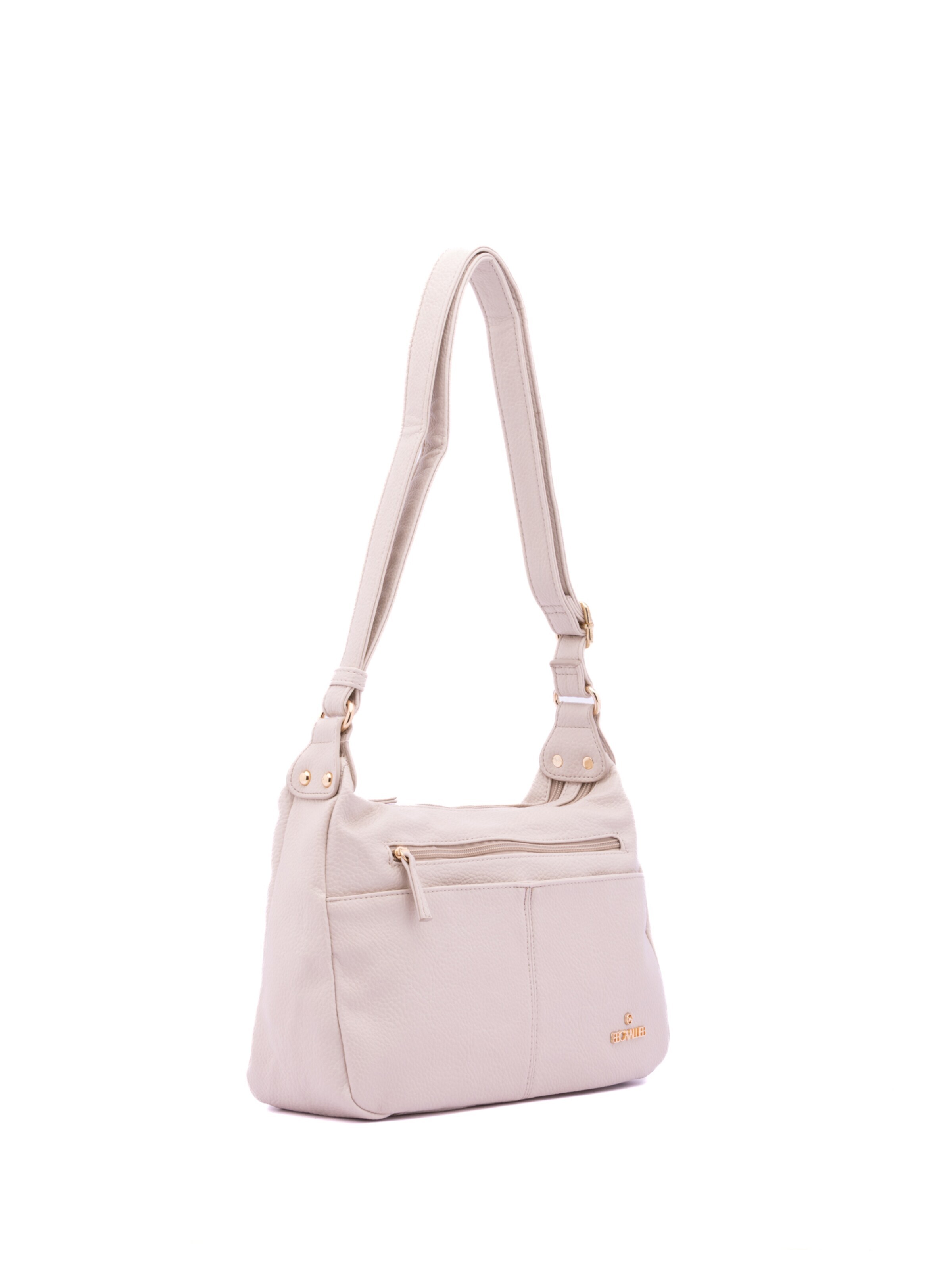 Borsa a spalla 'Borsa a Tracolla Donna Ecopelle con Zip e Tasche Multiple - B Cavalli' di B. Cavalli in beige