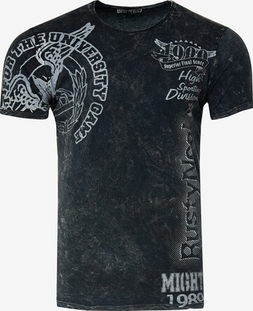 Rusty Neal T-Shirt mit coolem Print in Grau: predná strana