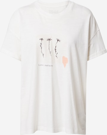 T-shirt ESPRIT en blanc : devant