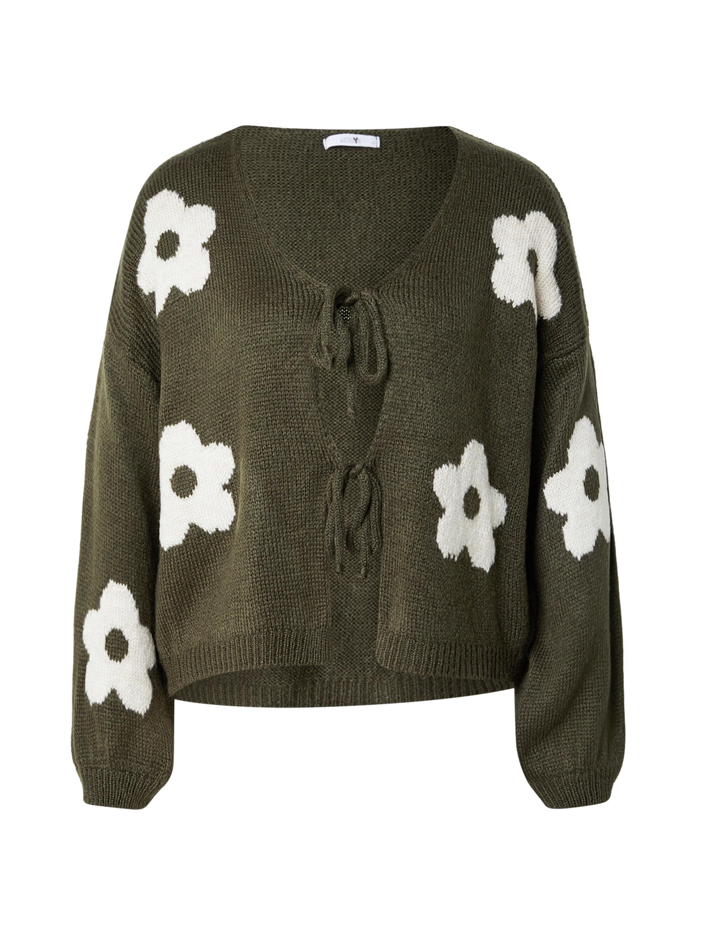 Geacă tricotată 'Am44elie' Hailys pe kaki / alb, Vizualizare produs