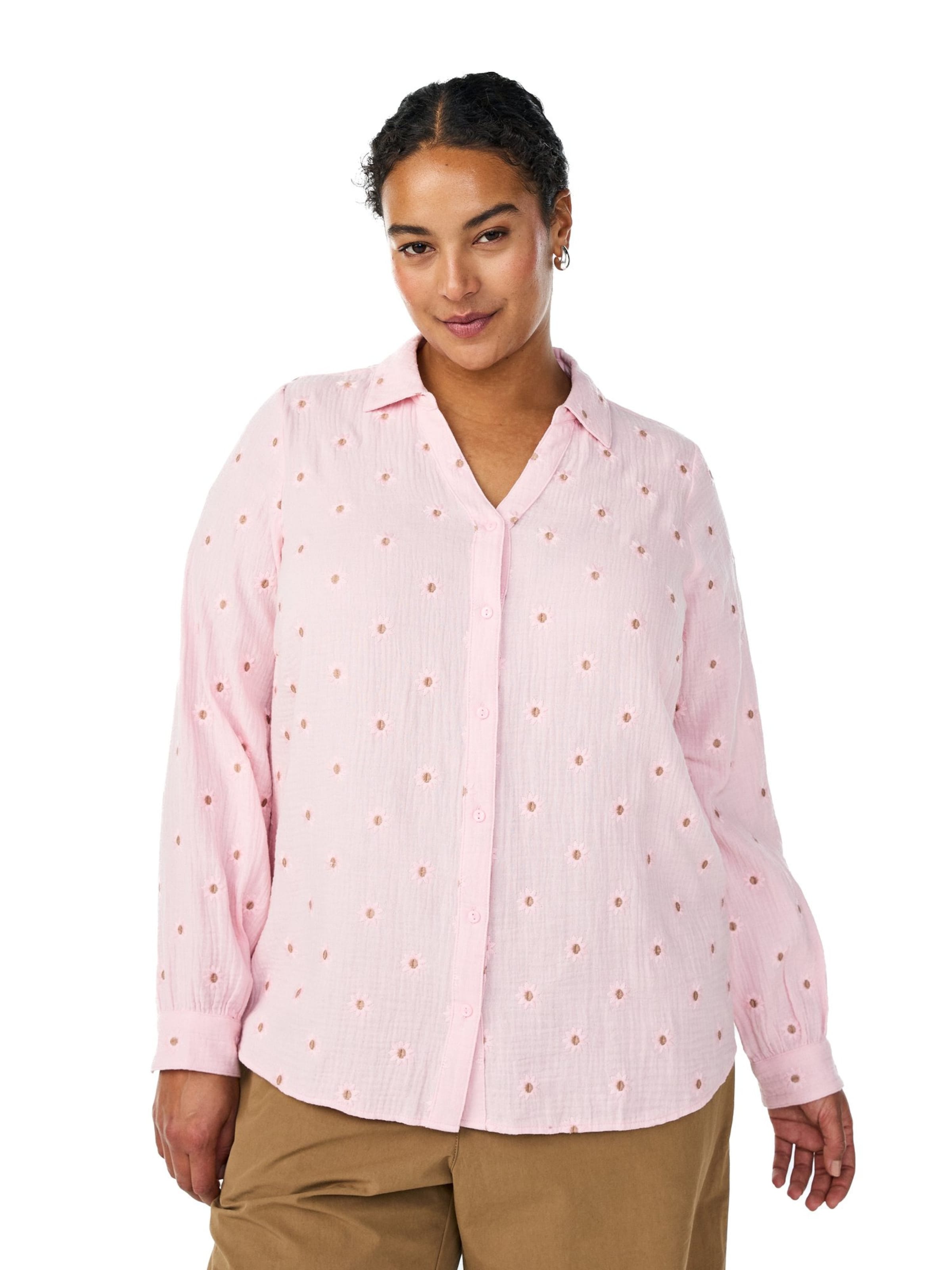 Zizzi Μπλούζα 'Viva' σε ροζ: μπροστά