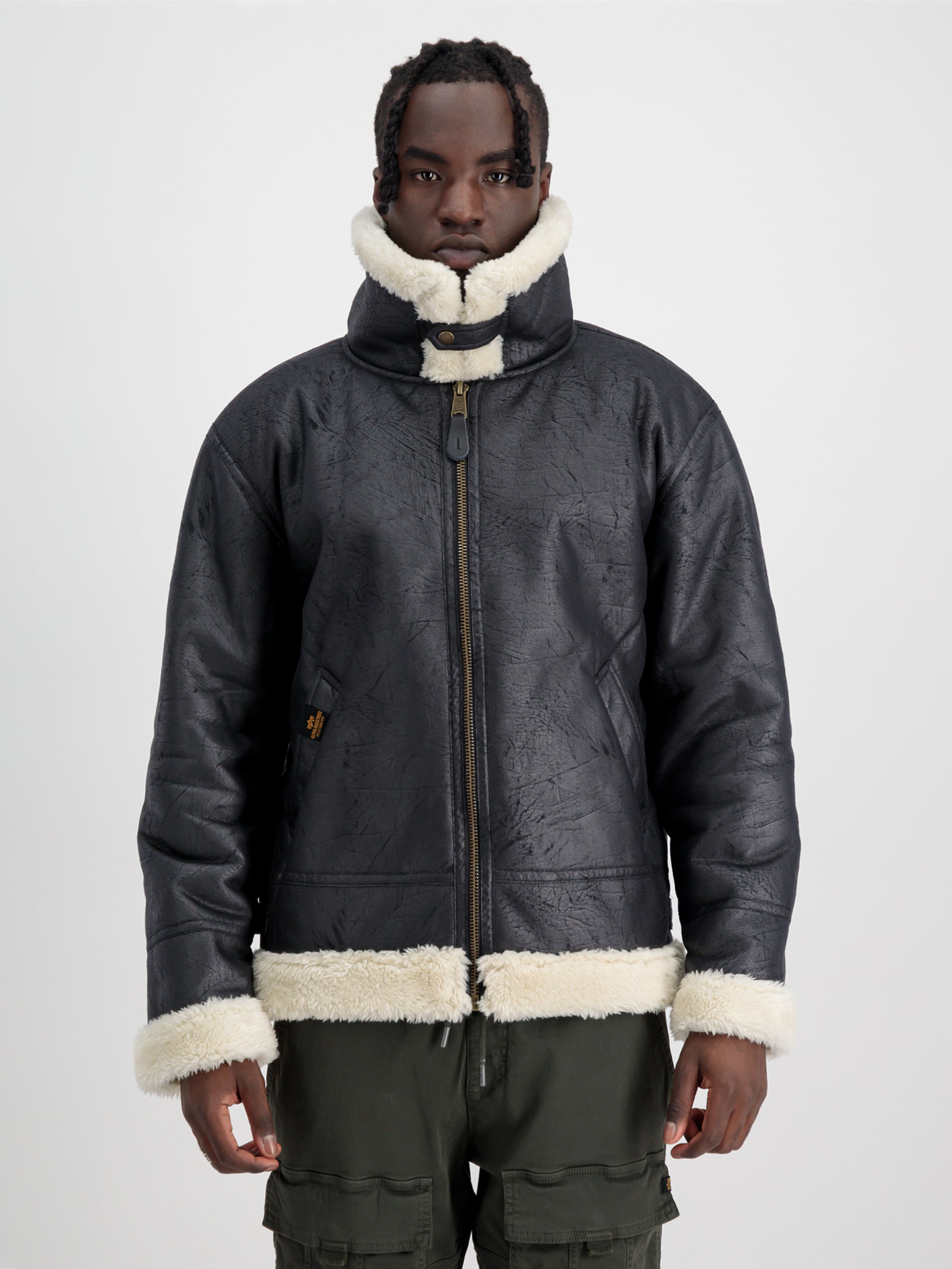 ALPHA INDUSTRIES Geacă de iarnă 'B3 FL' pe Negru | ABOUT YOU