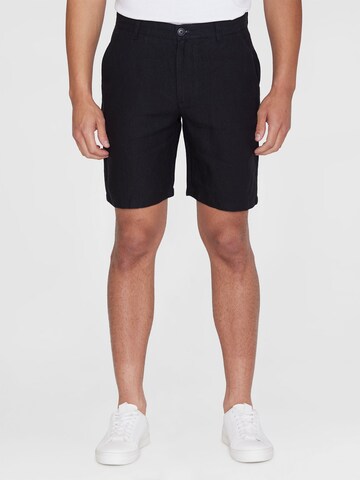 KnowledgeCotton Apparel Regular Pants 'Chuck' in Black: front