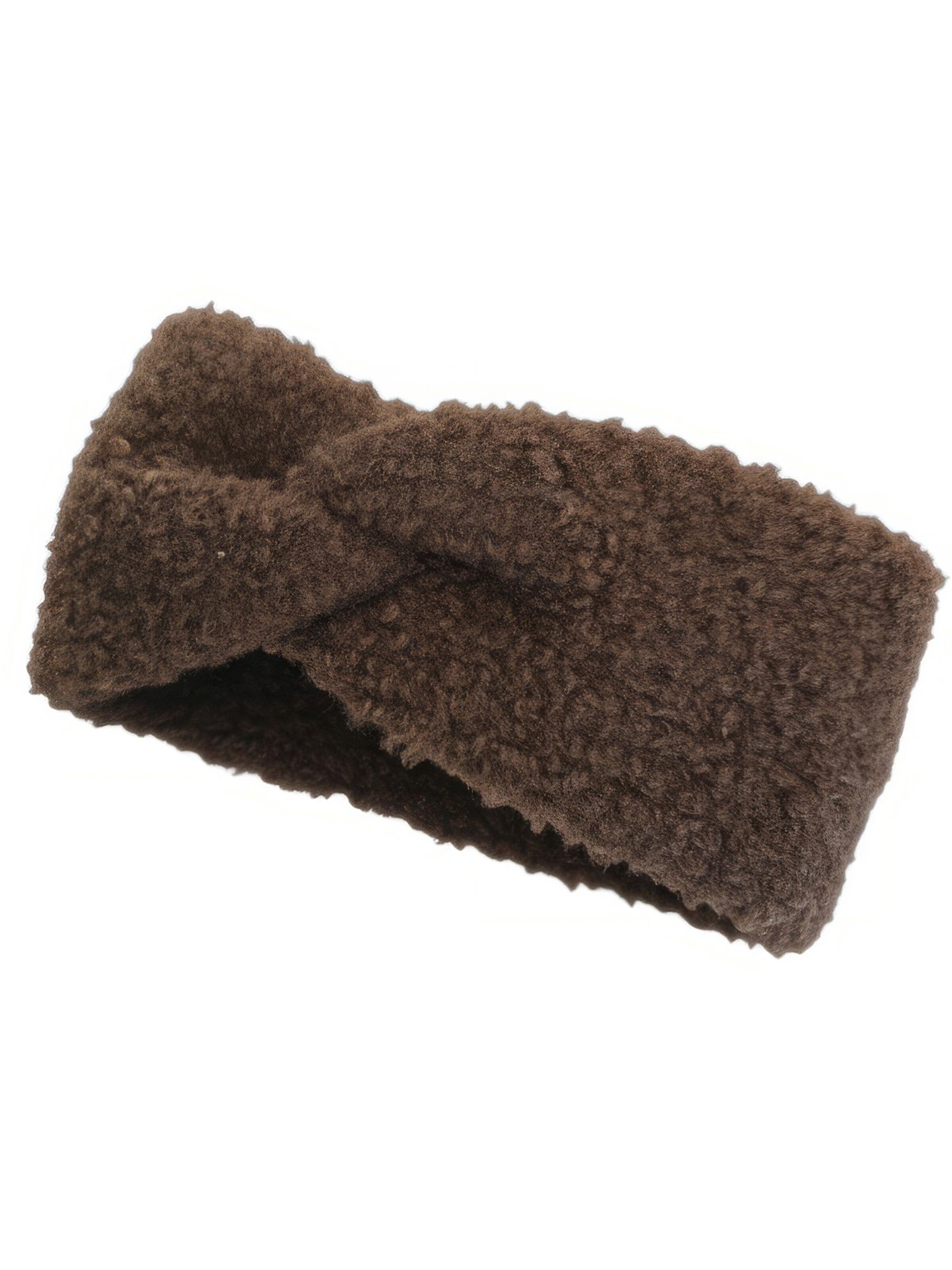 styleBREAKER Headband 'Stirnband in Teddyfell Optik' in Brown: front