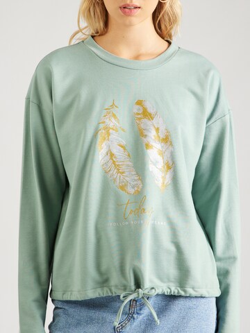 ABOUT YOU Zip-Up Hoodie 'Frauke' in Green