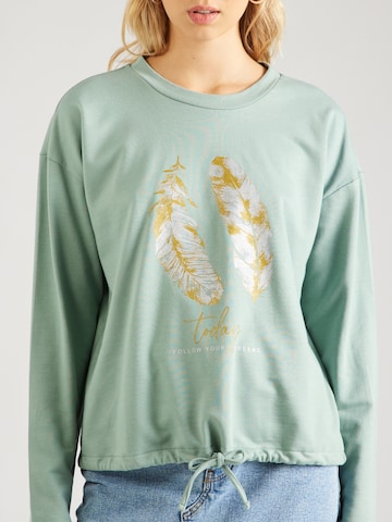 ABOUT YOU Zip-Up Hoodie 'Frauke' in Green