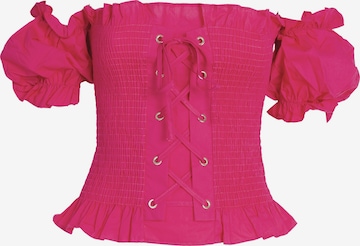 Influencer Blouse in Roze: voorkant